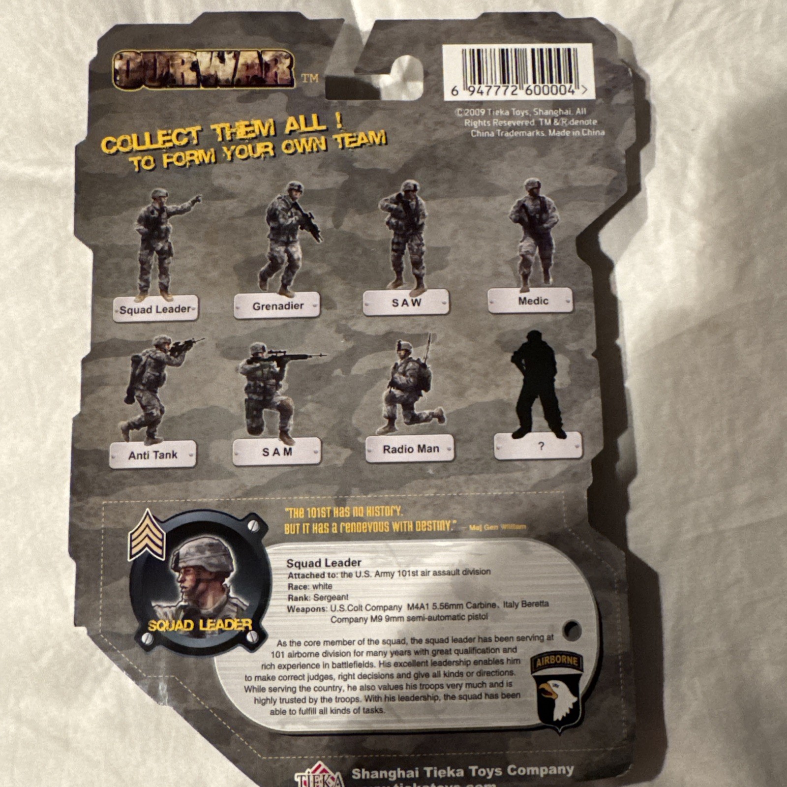 Our War 101st AIRBORNE Air Assault Division U. S. ARMY Squad Leader by Tieka NEW