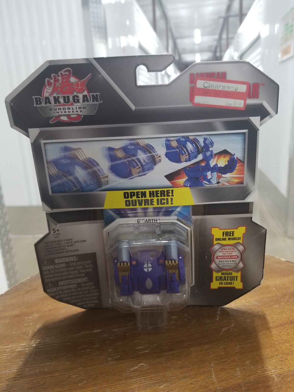 BAKUGAN Sega Toys GIGARTH Gundalian Invaders Battle Gear Spin Trading Card GOLD