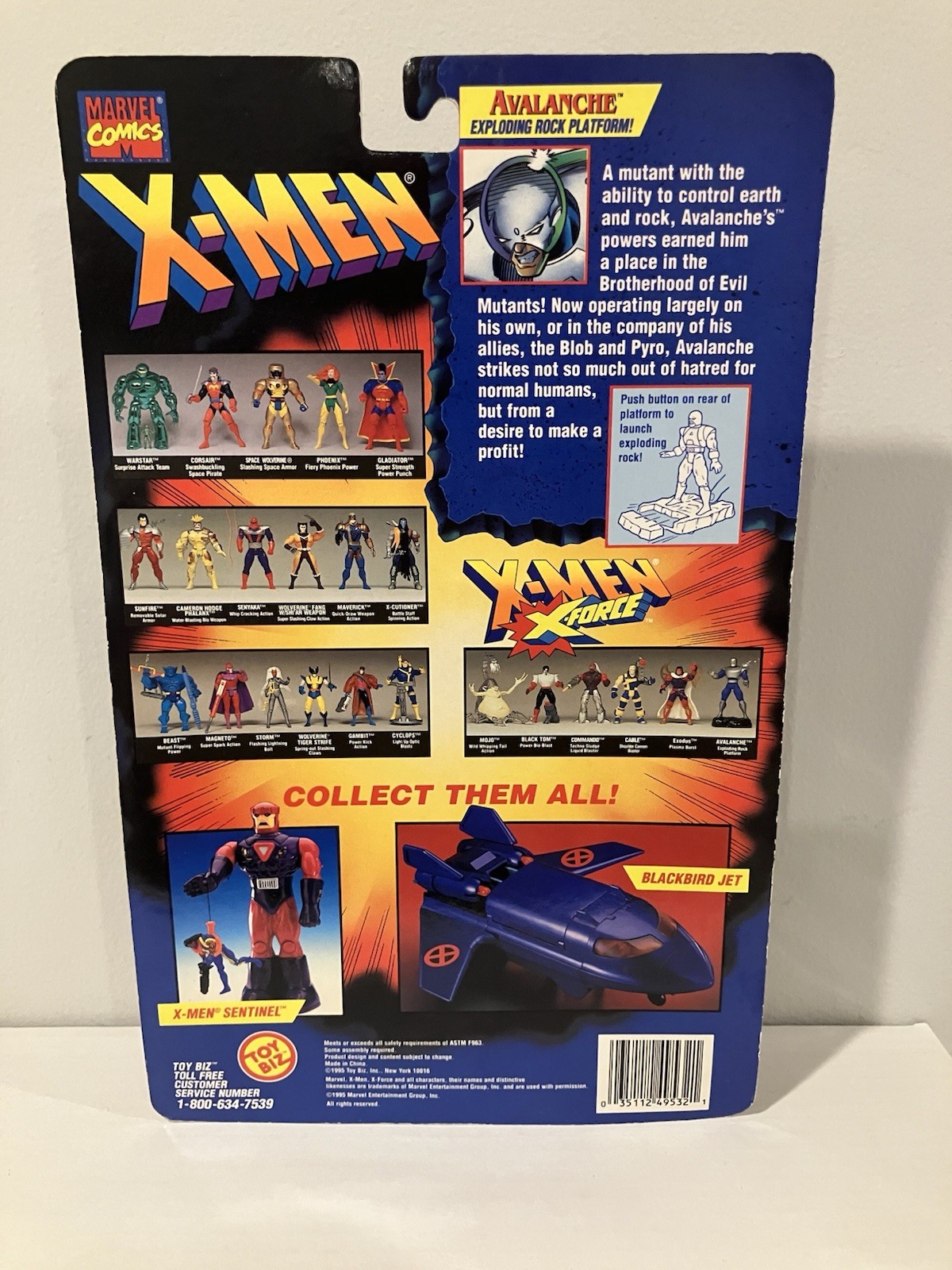 1995 Toy Biz X-FORCE LOT CABLE EXODUS COMMANDO AVALANCHE MOSC X-MEN 97! MCU!