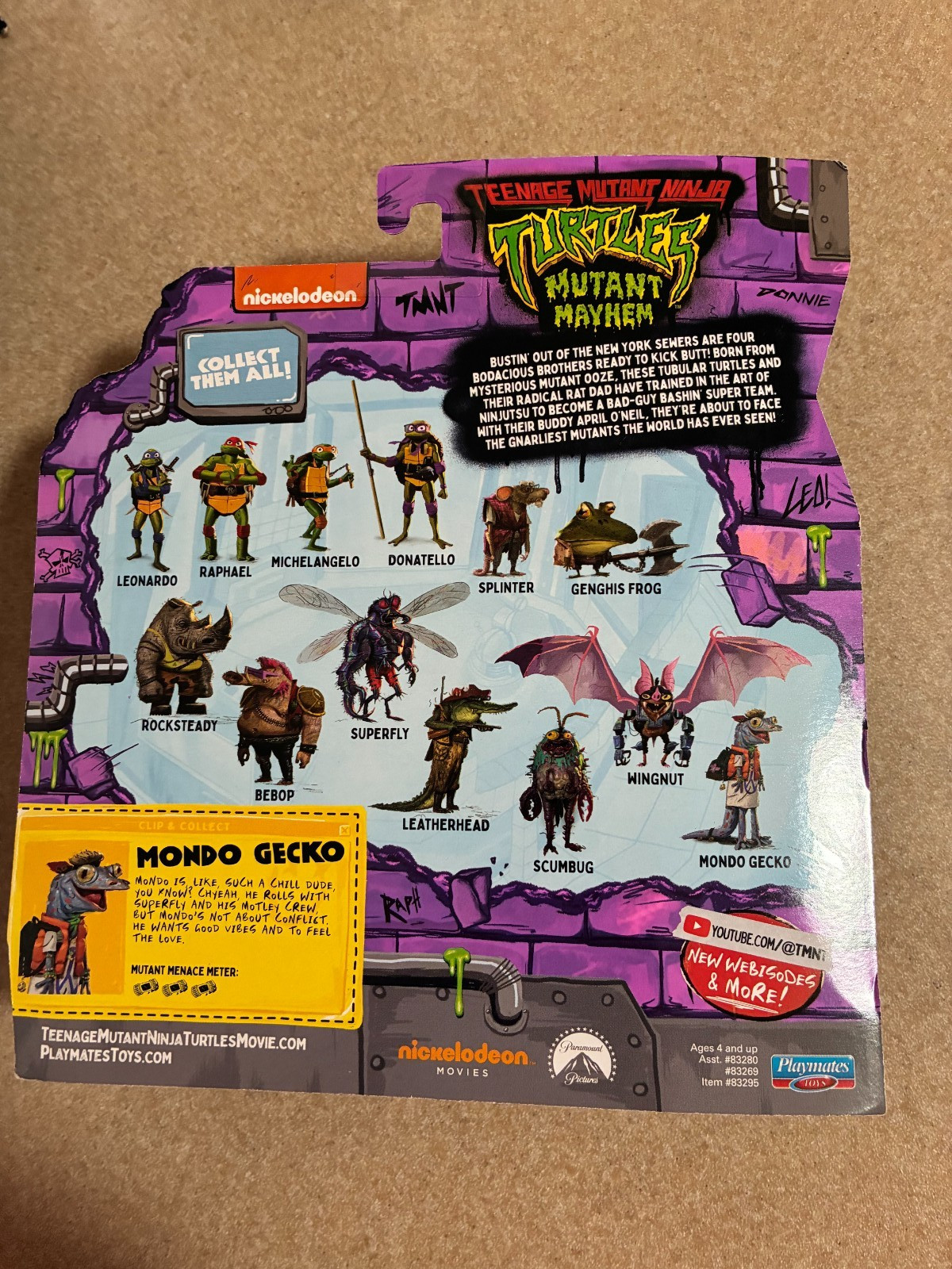 TMNT Teenage Mutant Ninja Turtles Mayhem Mondo Gecko 4″ Action Figure NEW