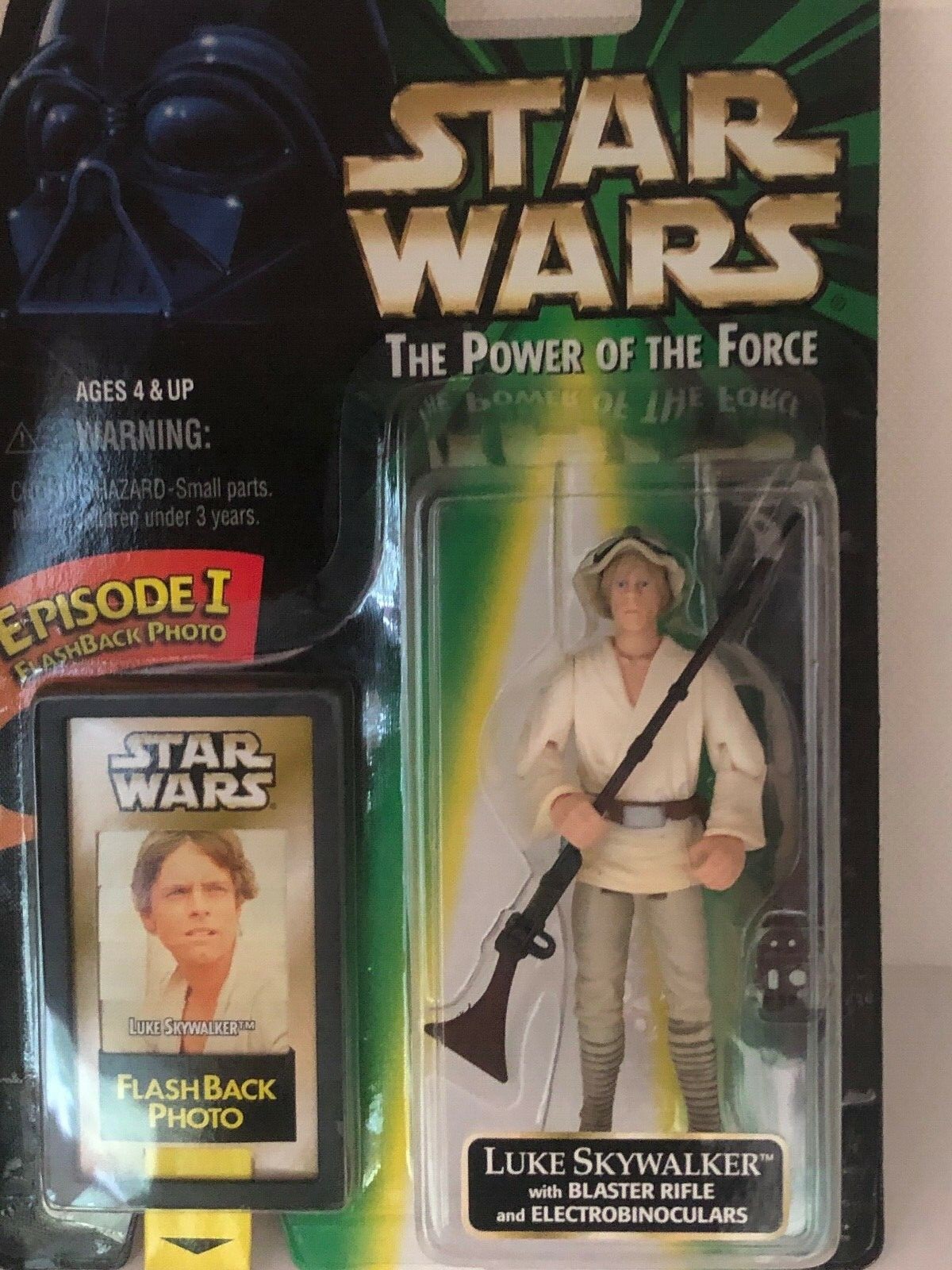 STAR WARS POTF Luke Skywalker w blaster rifle, binoculars & floppy hat MOC
