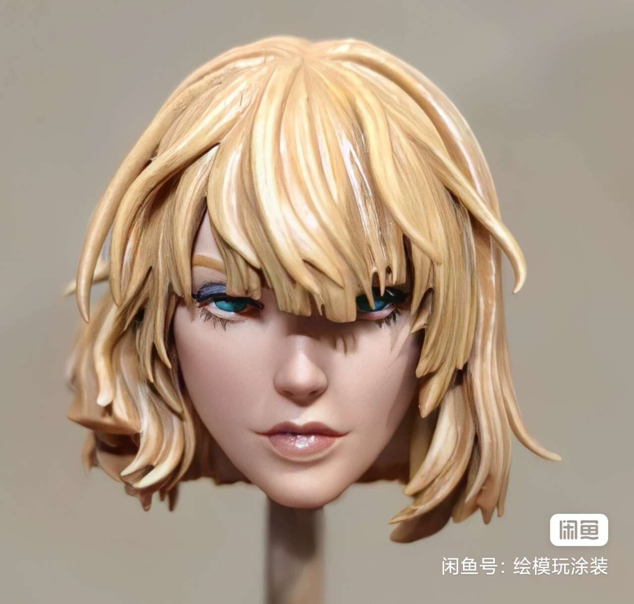 Painted 1:12 Short Haired Supergir Head Sculpt For 6″ Female Action Figure Body