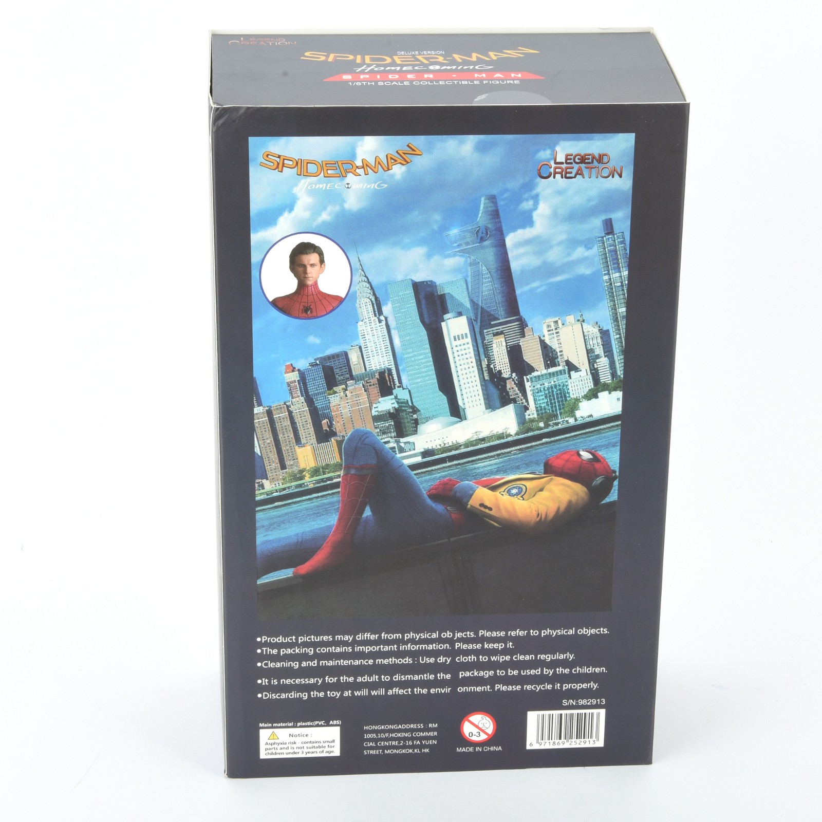 Spider-Man Homecoming Peter Parker 1:6 Action Figure Head Changable Toy Gift