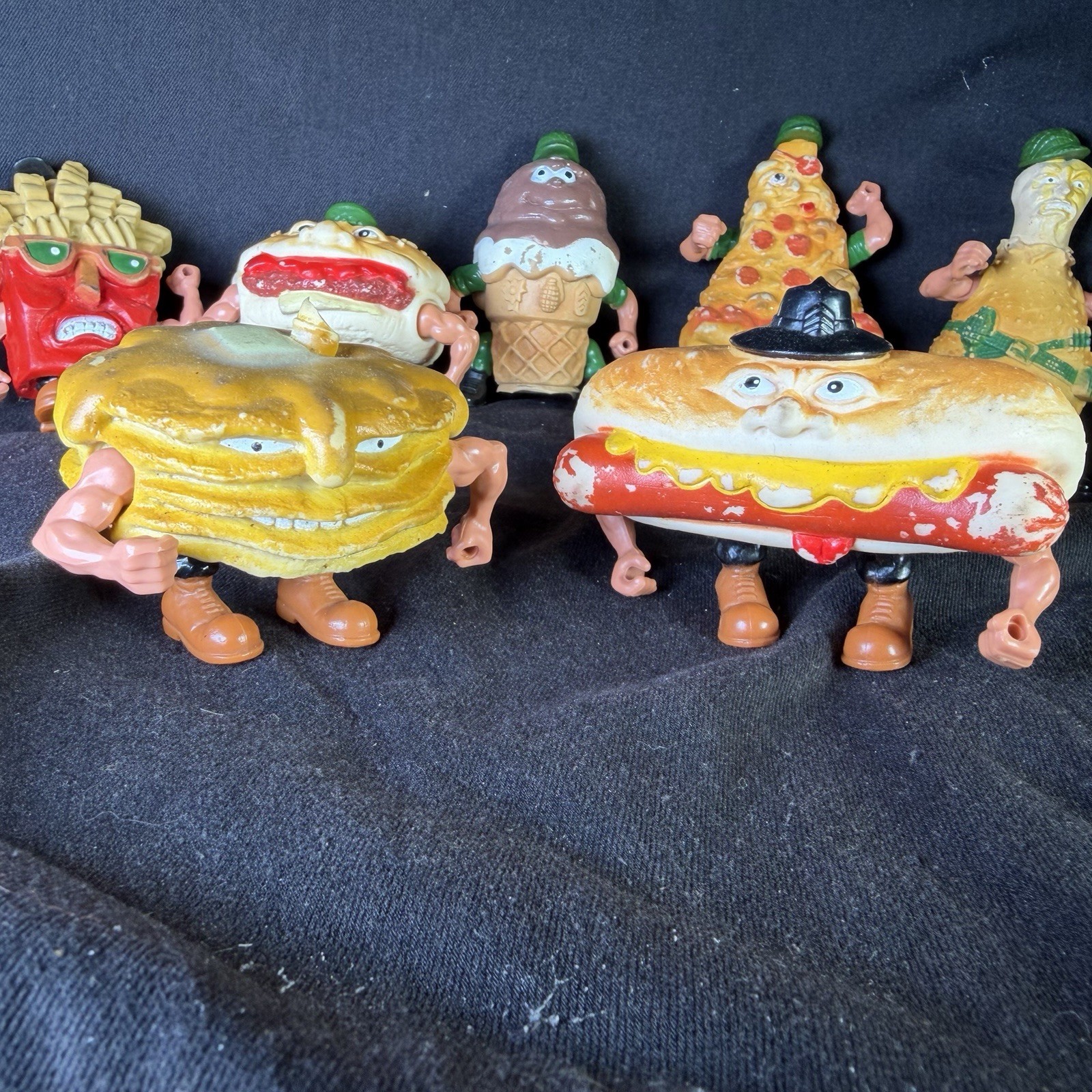 Lot Of 8 Food Fighters 1988 Mattel Action Figures – Read and See Photos