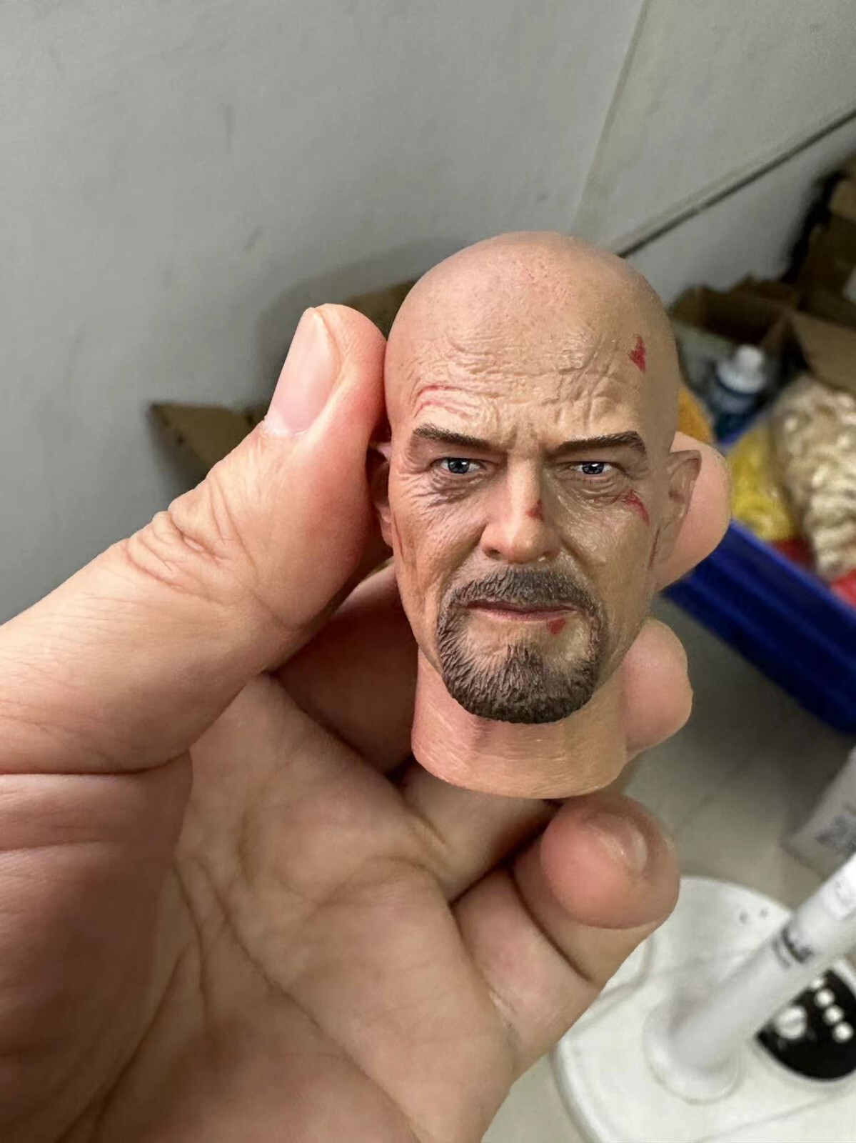1/6 Head Model Old White Battle Damage Edition is Suitable for 12 inch Character