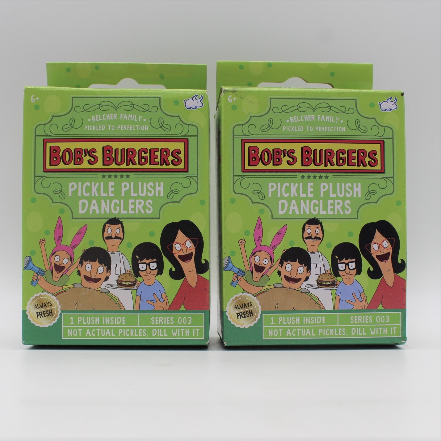 Lot of 2 Bob’s Burgers Pickle Plush Danglers Series 003 Bullsitoy, SEALED