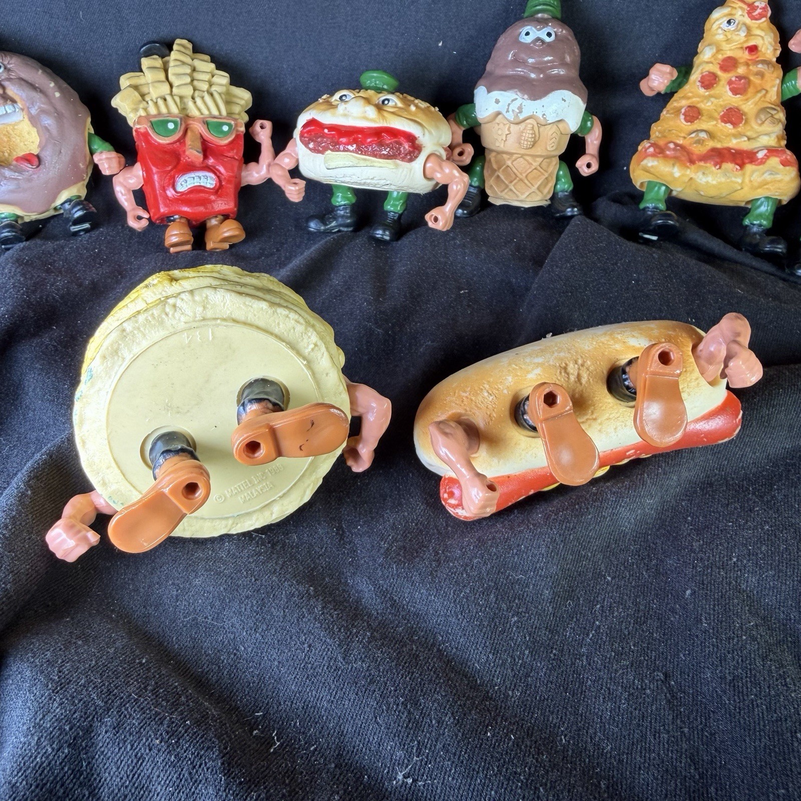 Lot Of 8 Food Fighters 1988 Mattel Action Figures – Read and See Photos