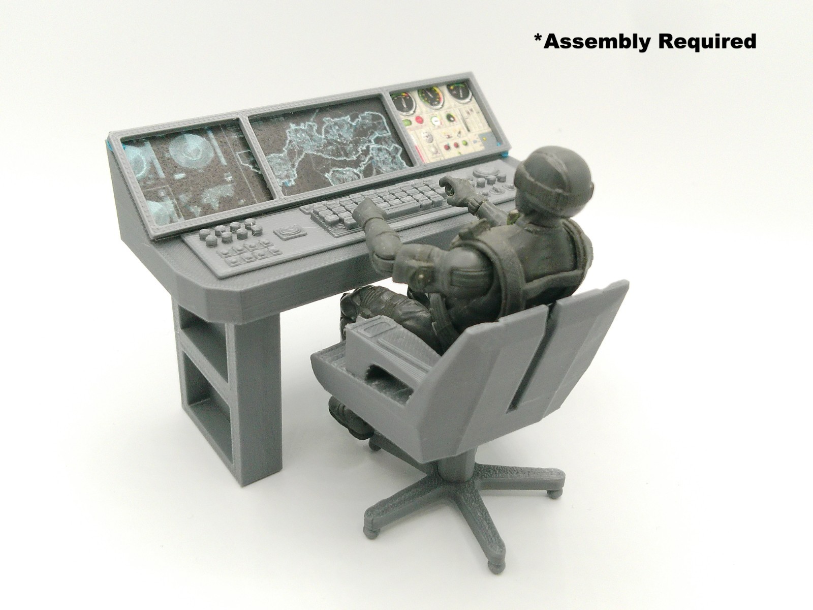 1:18 Scale Blue Mission Control Diorama Set for 3.75″ JoyToy GI JOE ARAH Figures