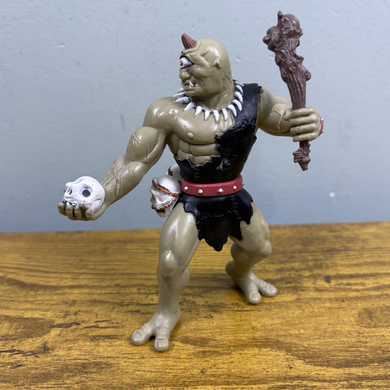 Schylling Fantasy Cyclops One Eye Action Figure Loose 4” Club Skull In Hand