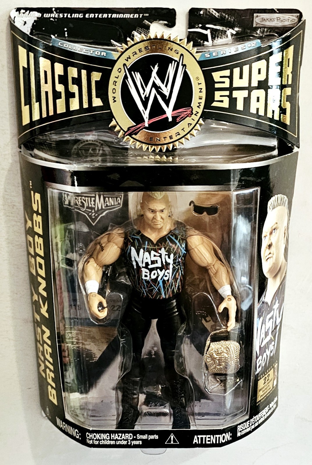 WWE CLASSIC SUPERSTARS SERIES 12 NASTY BOY BRIAN KNOBBS ACTION FIGURE SHIPS FAST