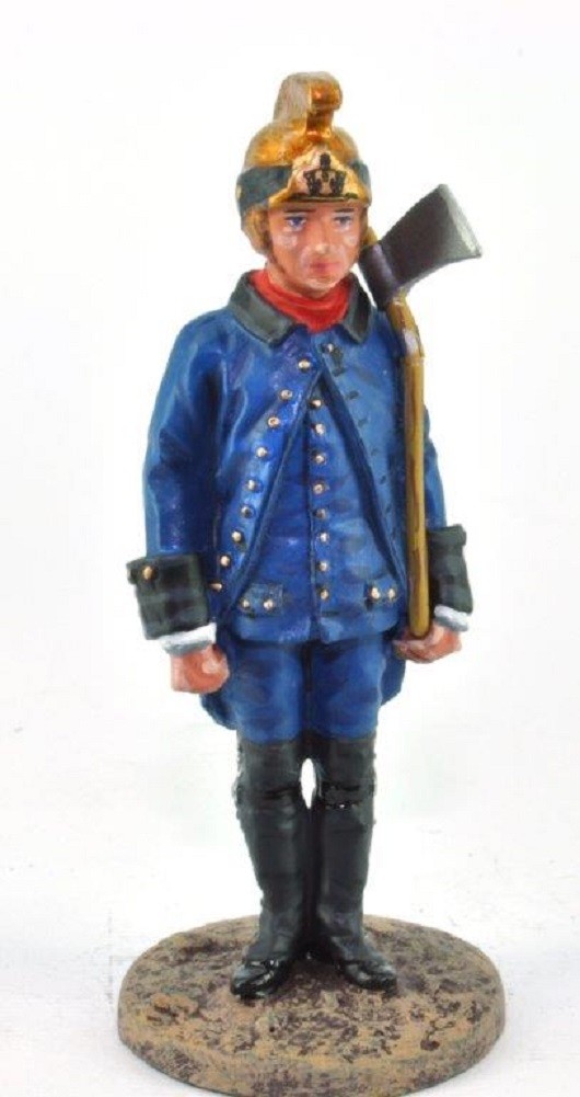Firefighter Figurine Fireman Paris France 1786 Metal Del Prado 1/32 2.75″