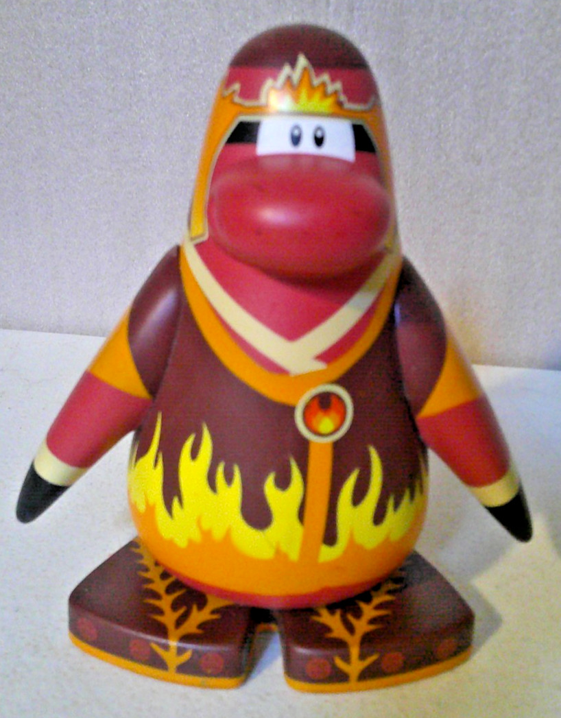 Disney 2010 Club Penguin Figure ~ Fire Ninja ~ 5.5″ Tall