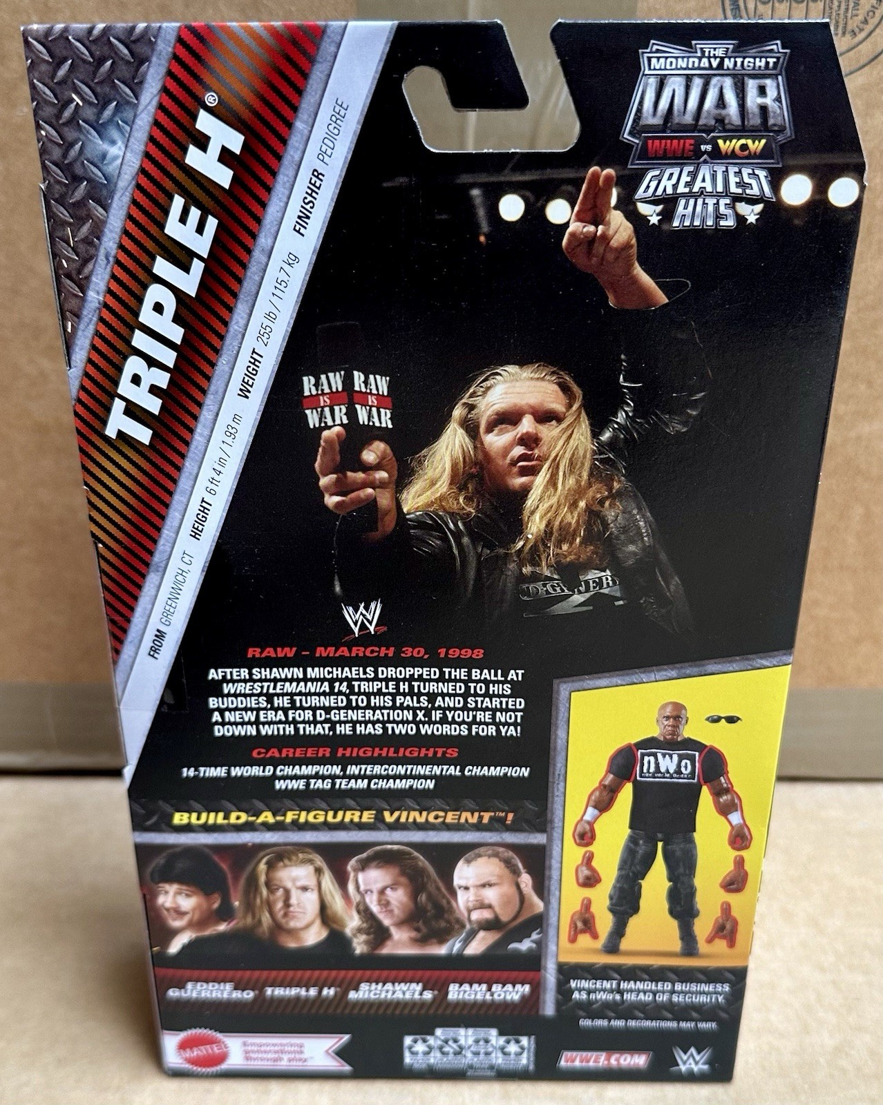 WWE Elite Monday Night Wars Complete Set of 4, (Greatest Hits) w/ Vincent BAF