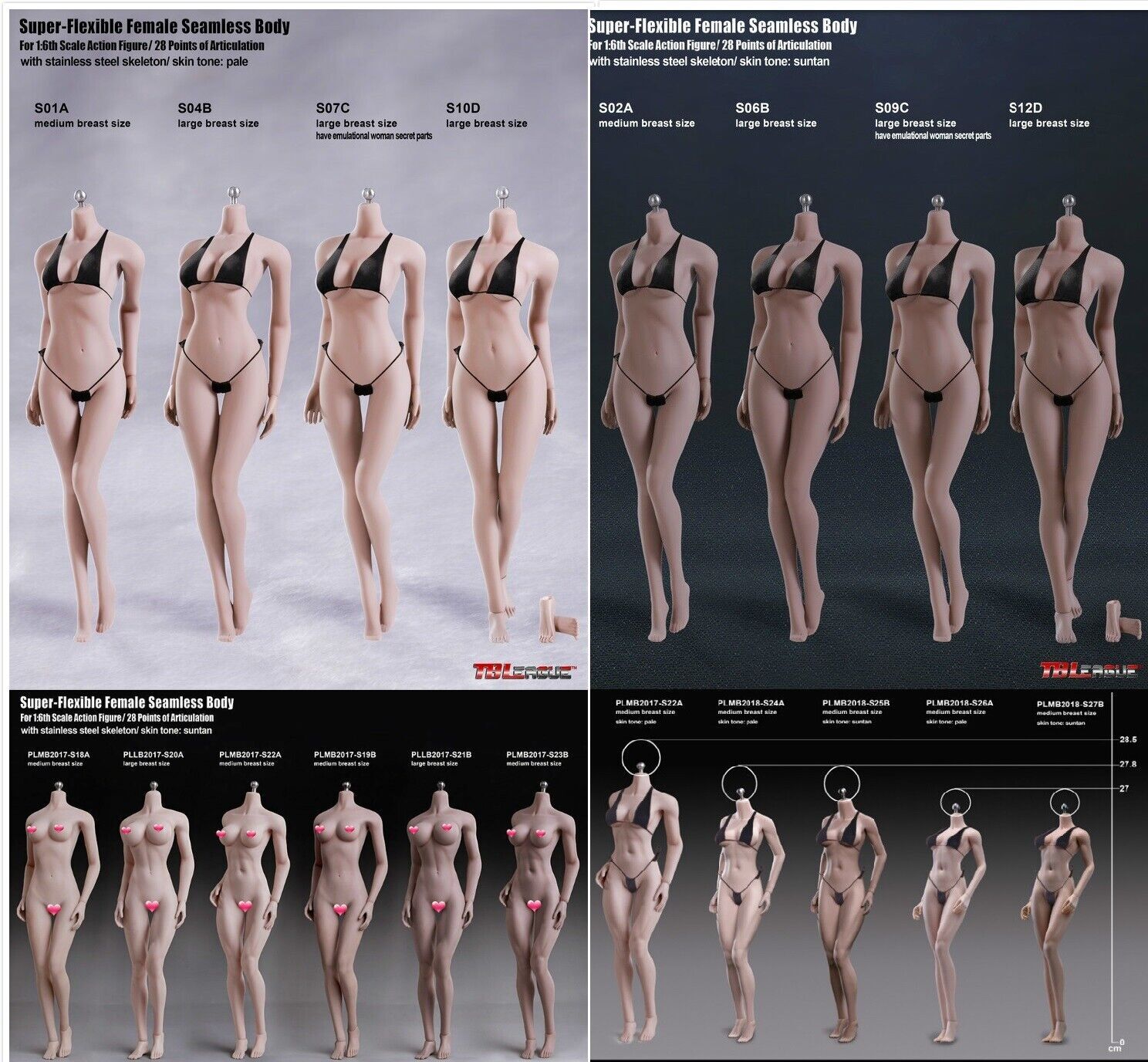 1/6 Seamless Female Body Tbleague Phicen Action Figure For 12inch Doll Model