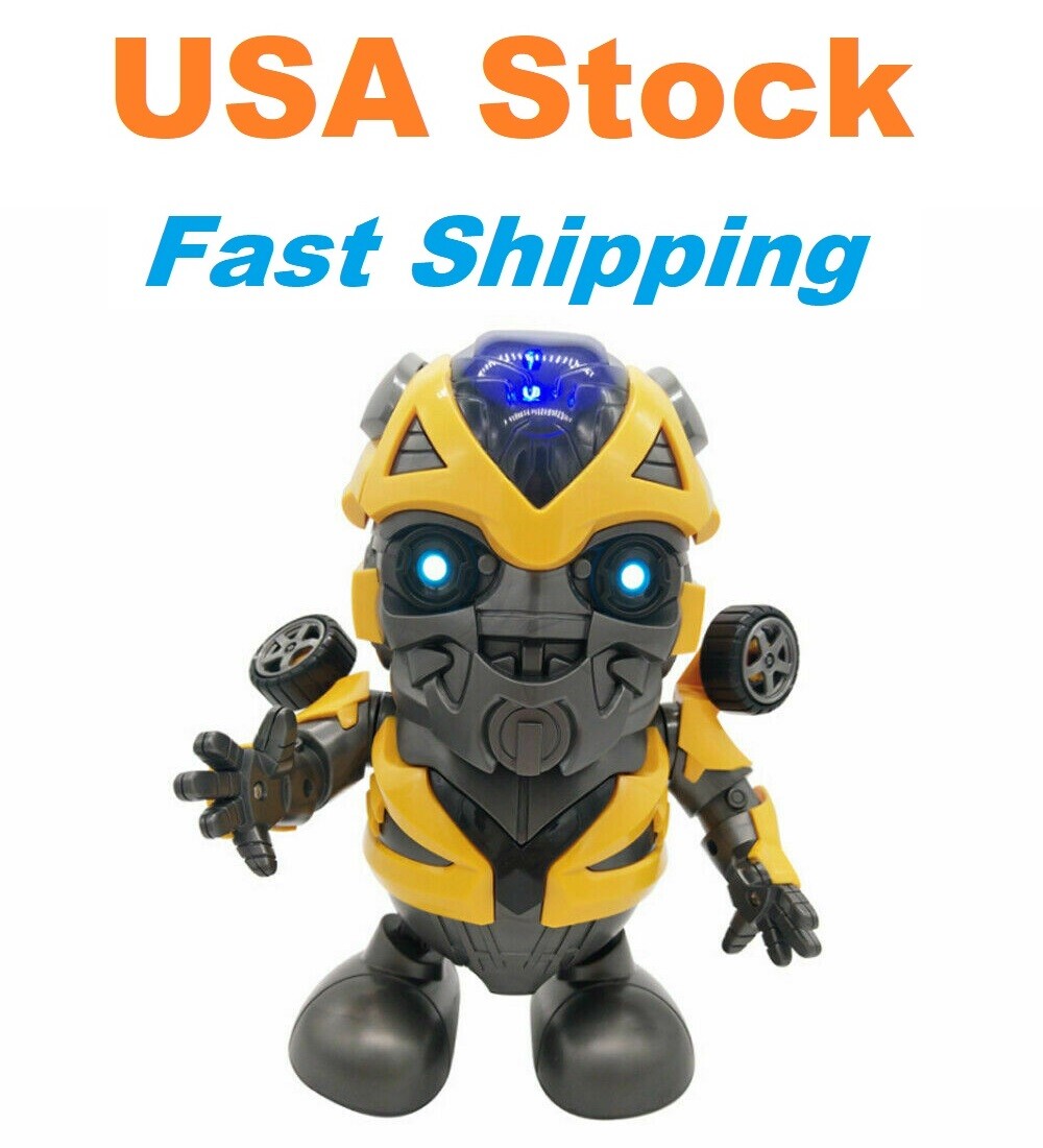 Dancing Robot Bumblebee Transformers, Toy Figure, Light & Music, 8 ”H