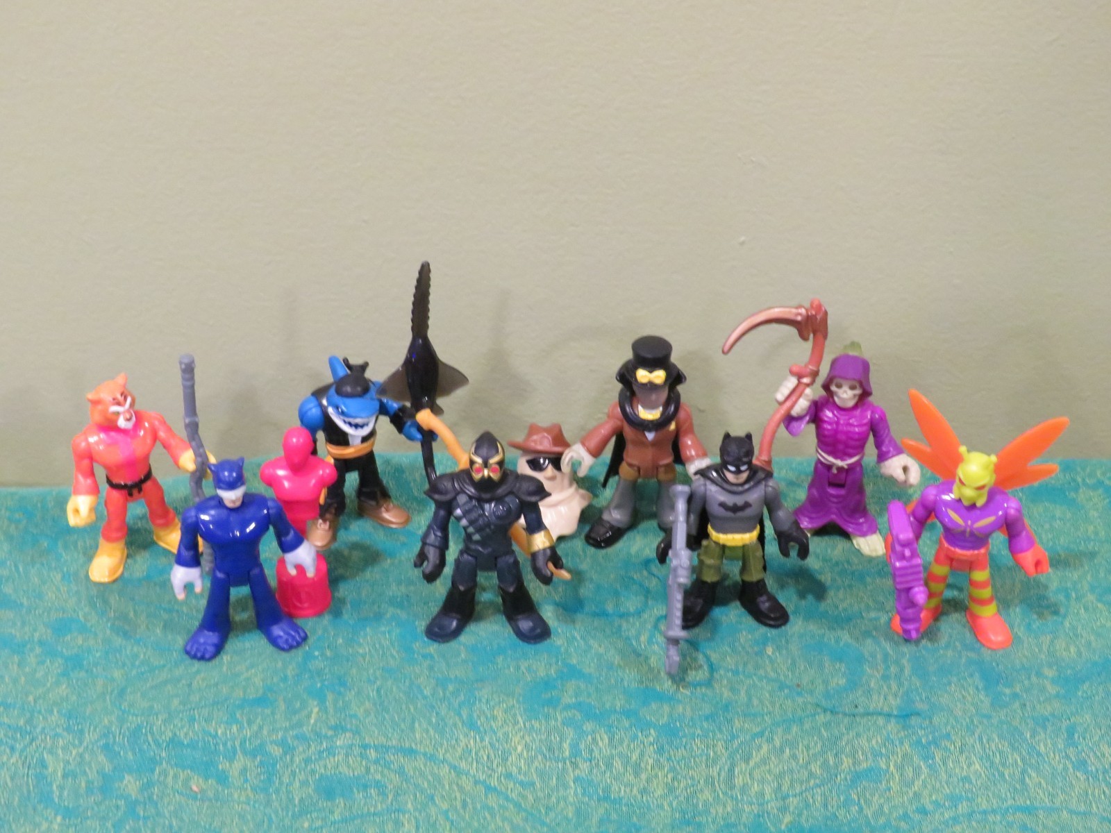 Imaginex Figures Toy Lot, Grim Reaper, Invisible Man, Shakman, Batman