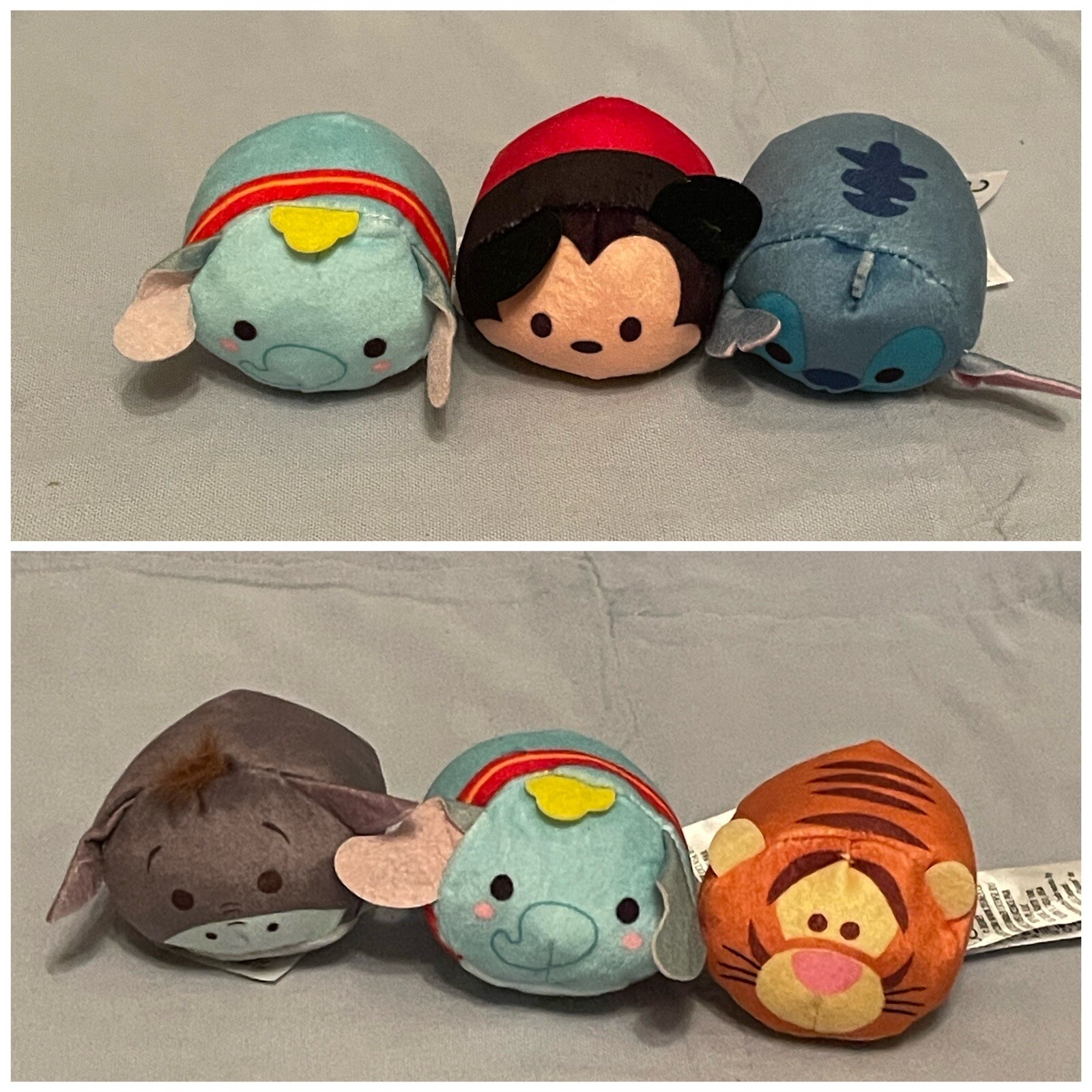 Set of 6 Disney Tsum Tsum 2.5″ Mini Plushes Tigger Eeyore Dumbo Mickey Stitch