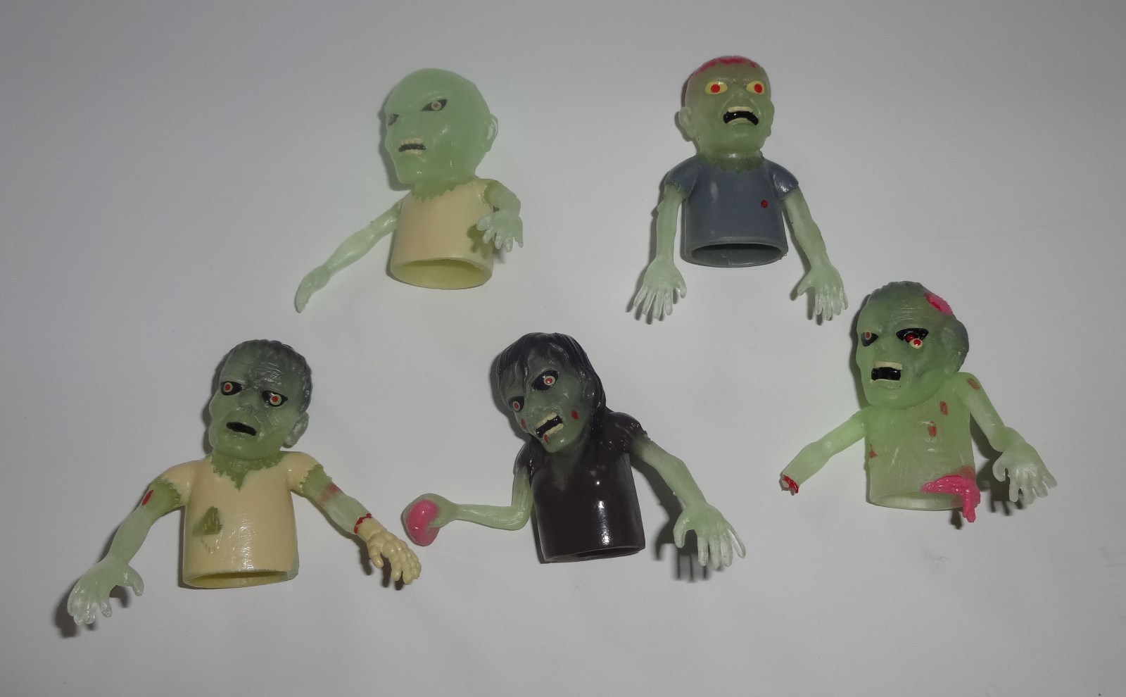 5 lot Finger Glow Zombies Undead Monsters Puppet Rubber – Novelty Fun Gag Gifts