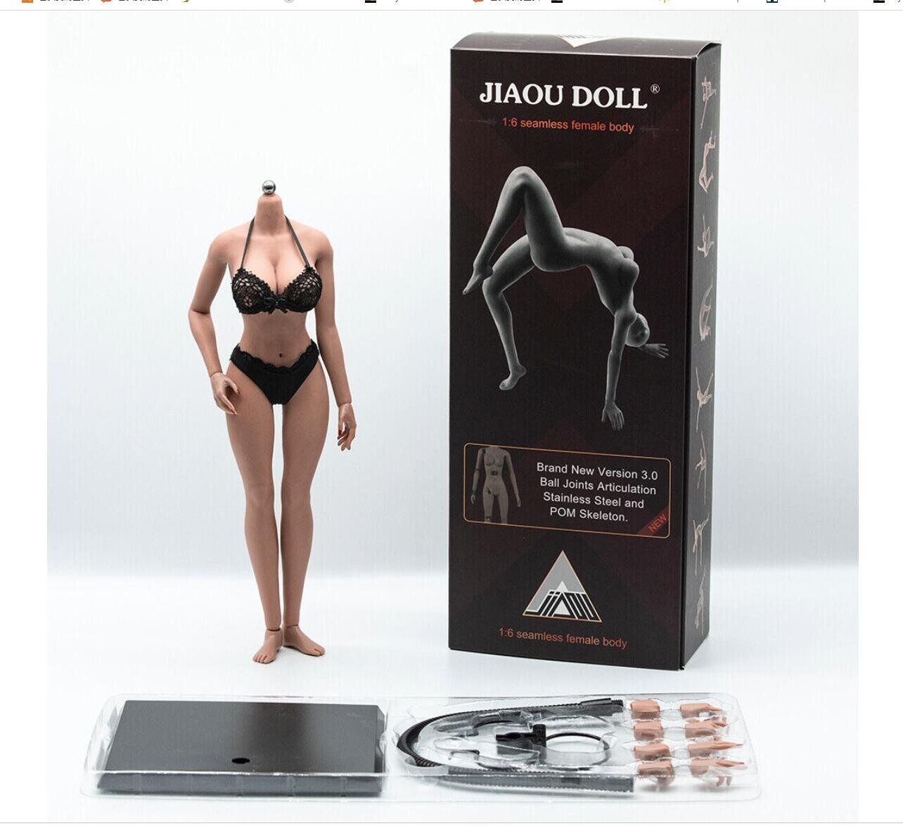 jiaou doll 1/6 scale female Large Bust 12″ figure SUNTAN as Phicen S12D Hot Toys