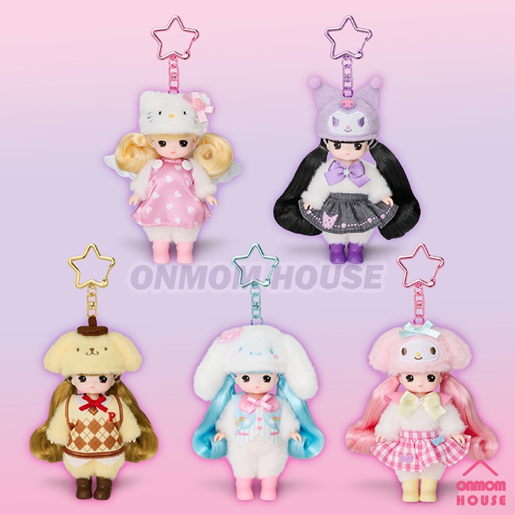 Sanrio Characters x Little Mimi 5 Type Figure Doll Keyring Korean Toy