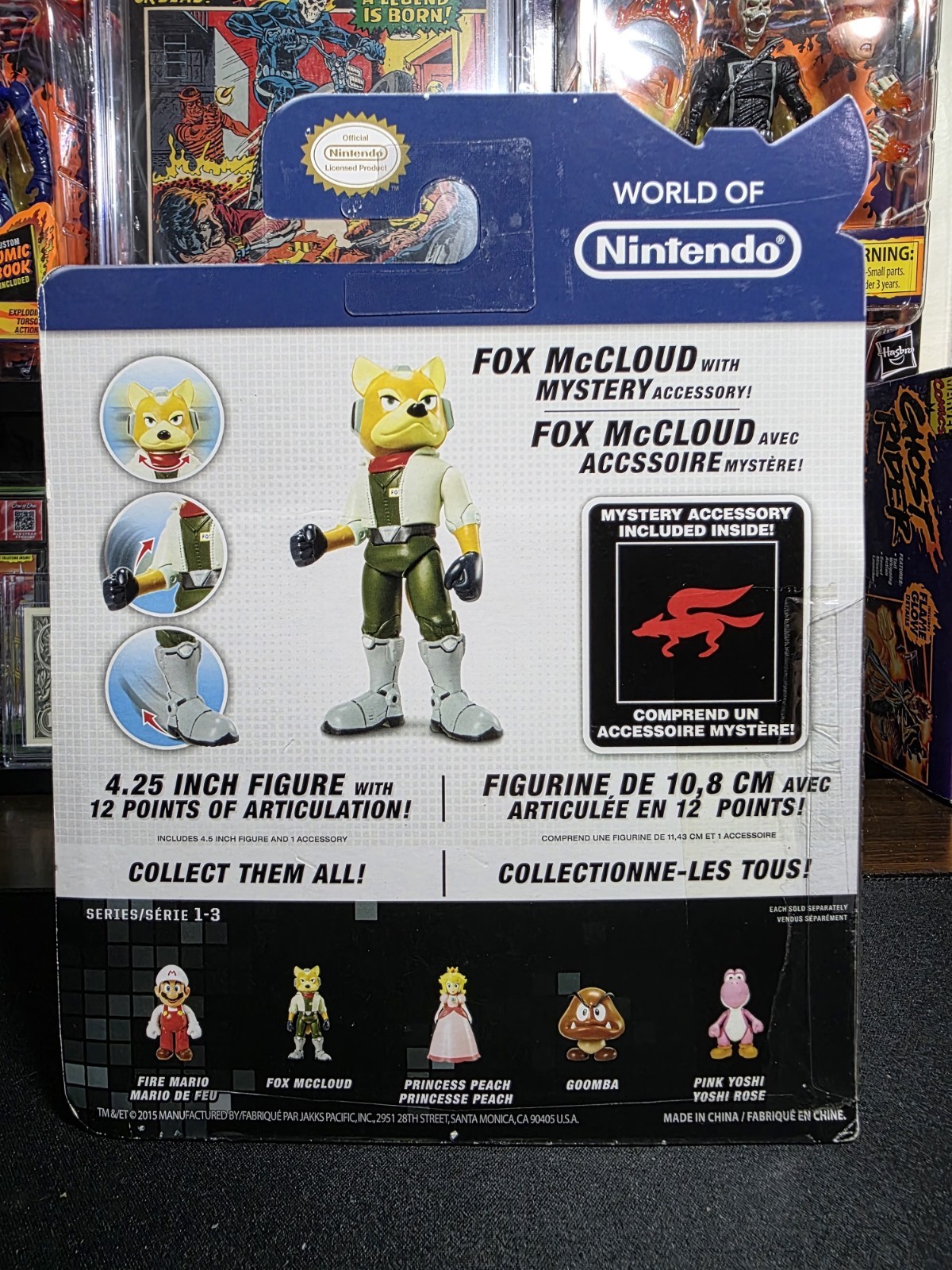 World Of Nintendo Fox McCloud Star Fox 4.25” Figure Jakks Series 1-3 NICE! RARE!