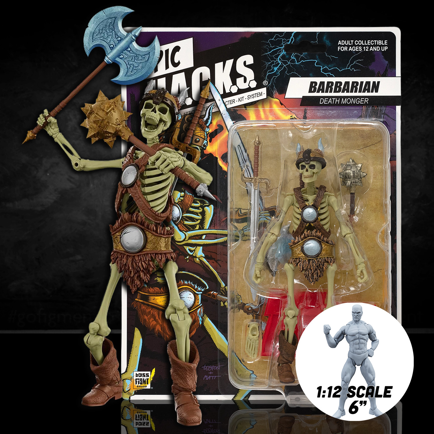 Barbarian: Death Monger (Epic H.A.C.K.S.) 6″ Action Figure – Oversized 1:12