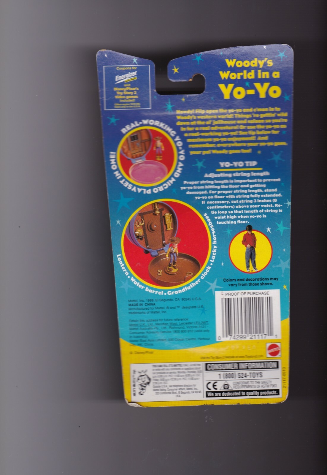 Vintage 1999, Disney Pixar Toy Story 2 Woody’s World in a Yo-Yo, Mattel, New