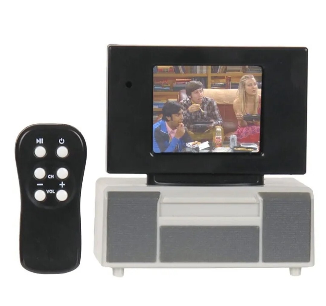 Big Bang Theory Tiny TV Classics Real Working TV And Remote Arcade Toys New
