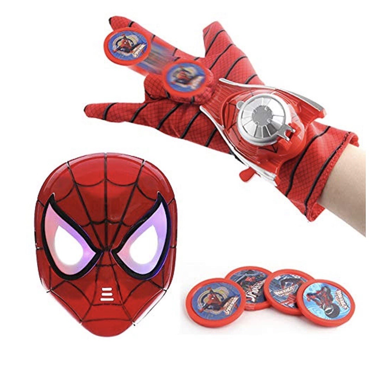kids super hero LED Mask. 4-10 Years Kids Toy Spider-Man Mask+Glove