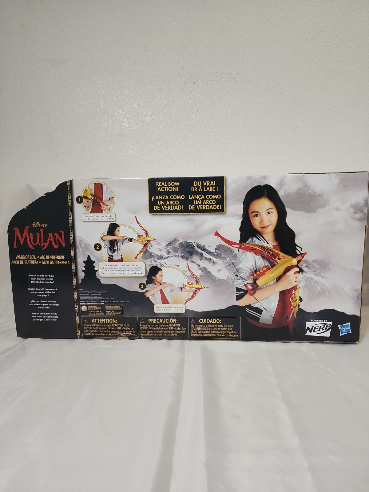 Nerf Disney Princess Mulan Warrior Bow Crossbow Toy w/8 Elite Foam Darts,JJ-B-03