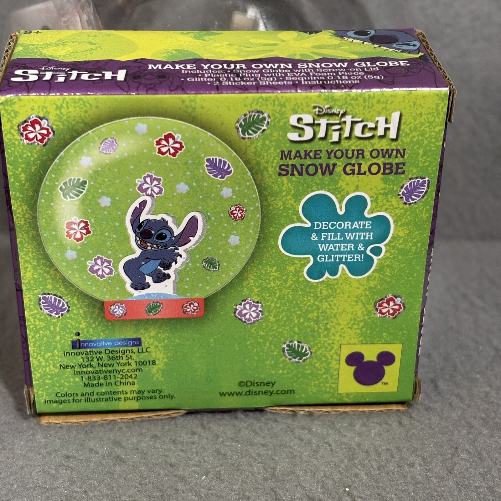 Disney Stitch Make Your Own Snow Globe Arts Craft Kit Glitter Stickers DIY Decor