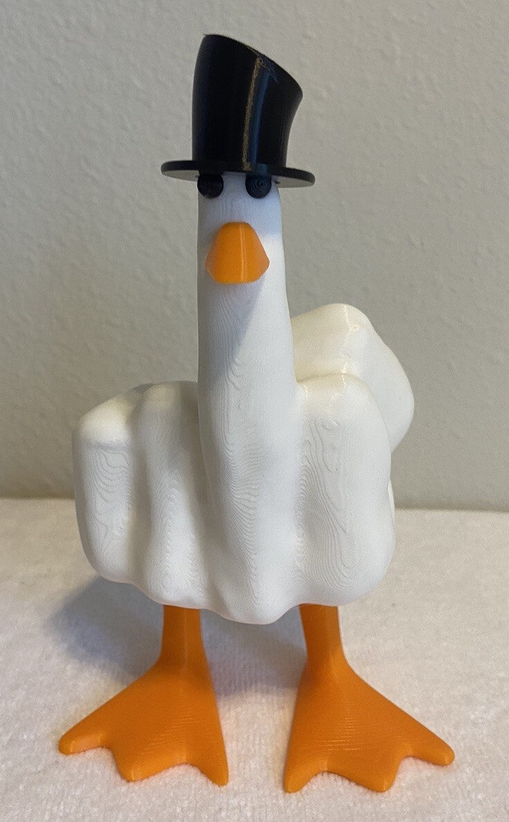 3D-Printed Middle Finger Duck (Custom colors check description!)