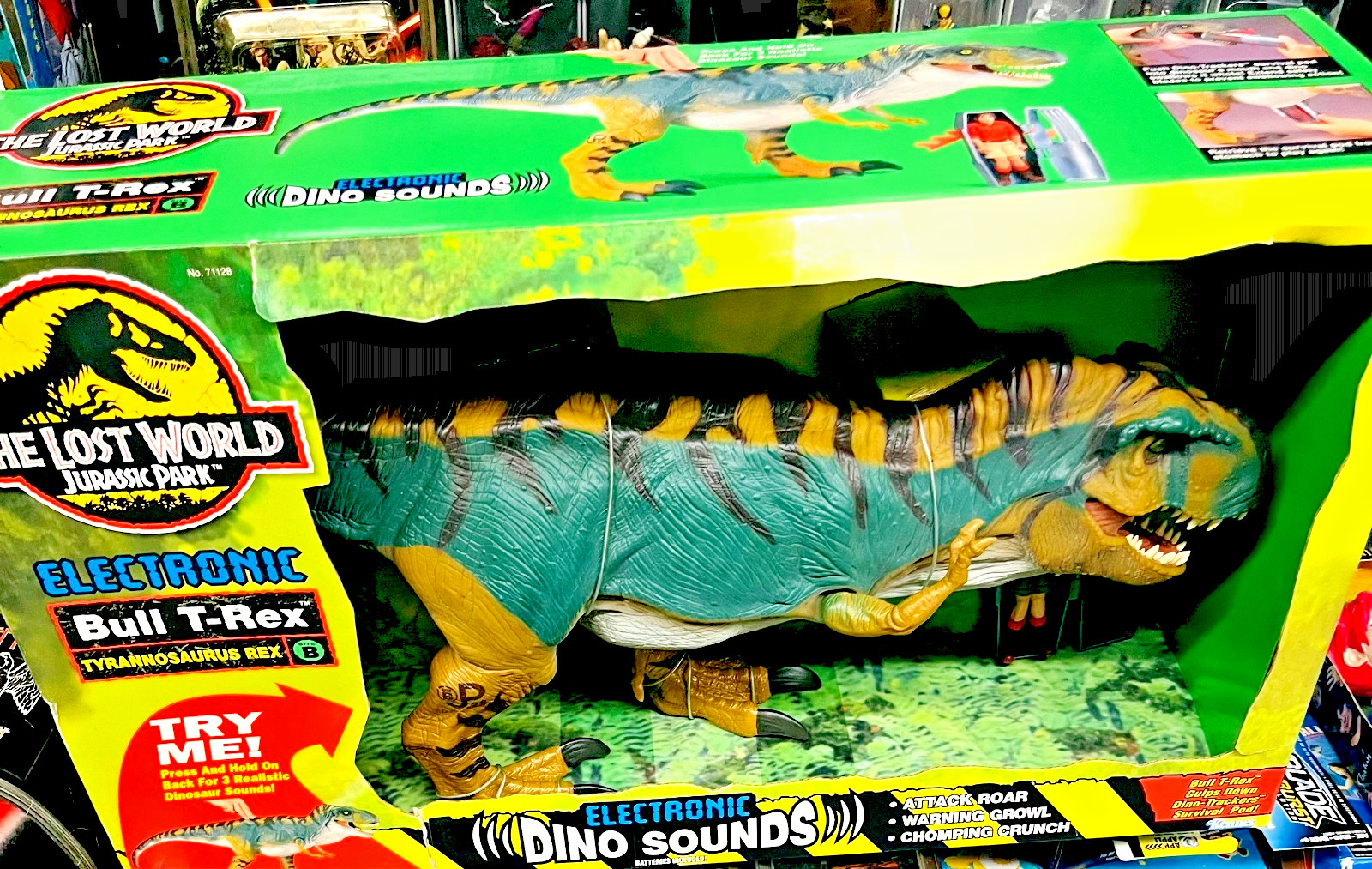 Jurassic Park Lost World Electronic Bull T-Rex Kenner 1996, sound w/original Box