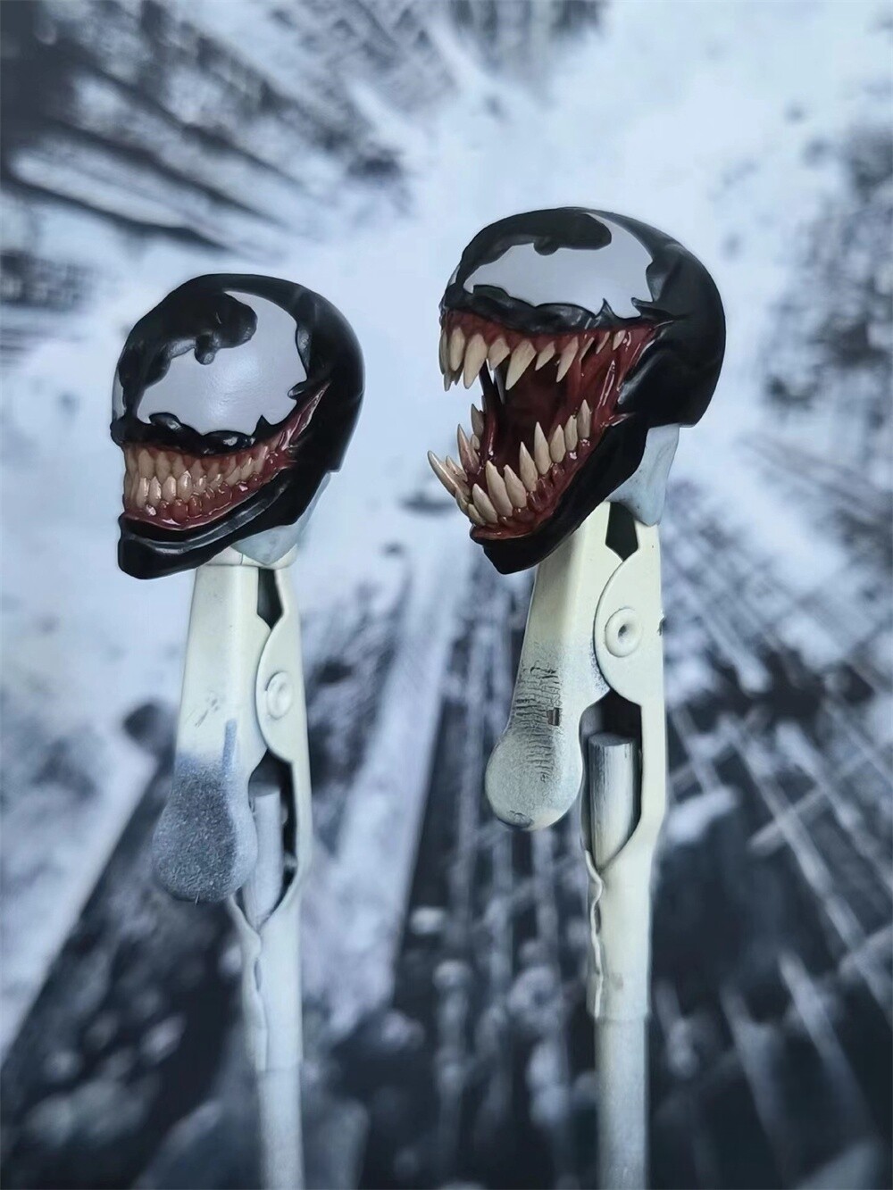 1/12 Painted Agent Venom Thompson Head Carved Model Fit 6” Action Figure Body