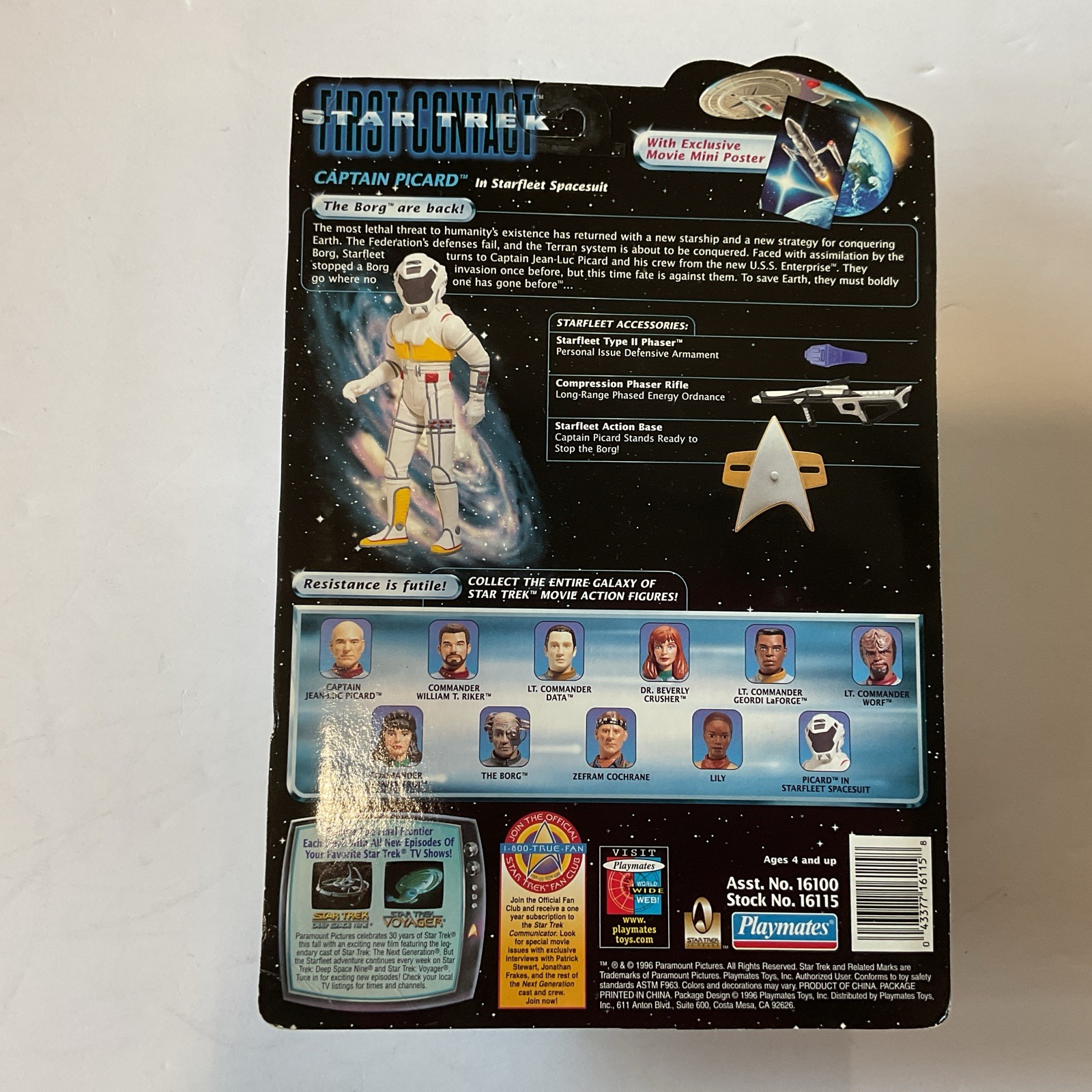 Star Trek First Contact Captain Picard Figure Starfleet Spacesuit 1996 Sealed