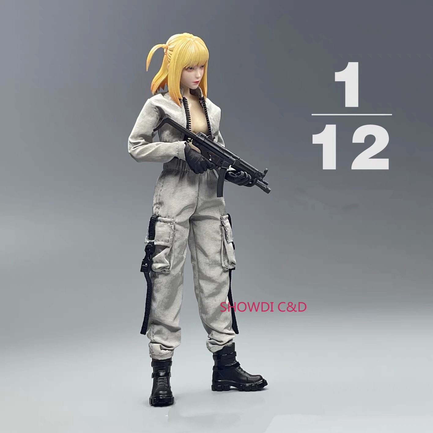1/12 Female Jacket Pants Clothes Model For 6” Action Figure Body (No Figure)