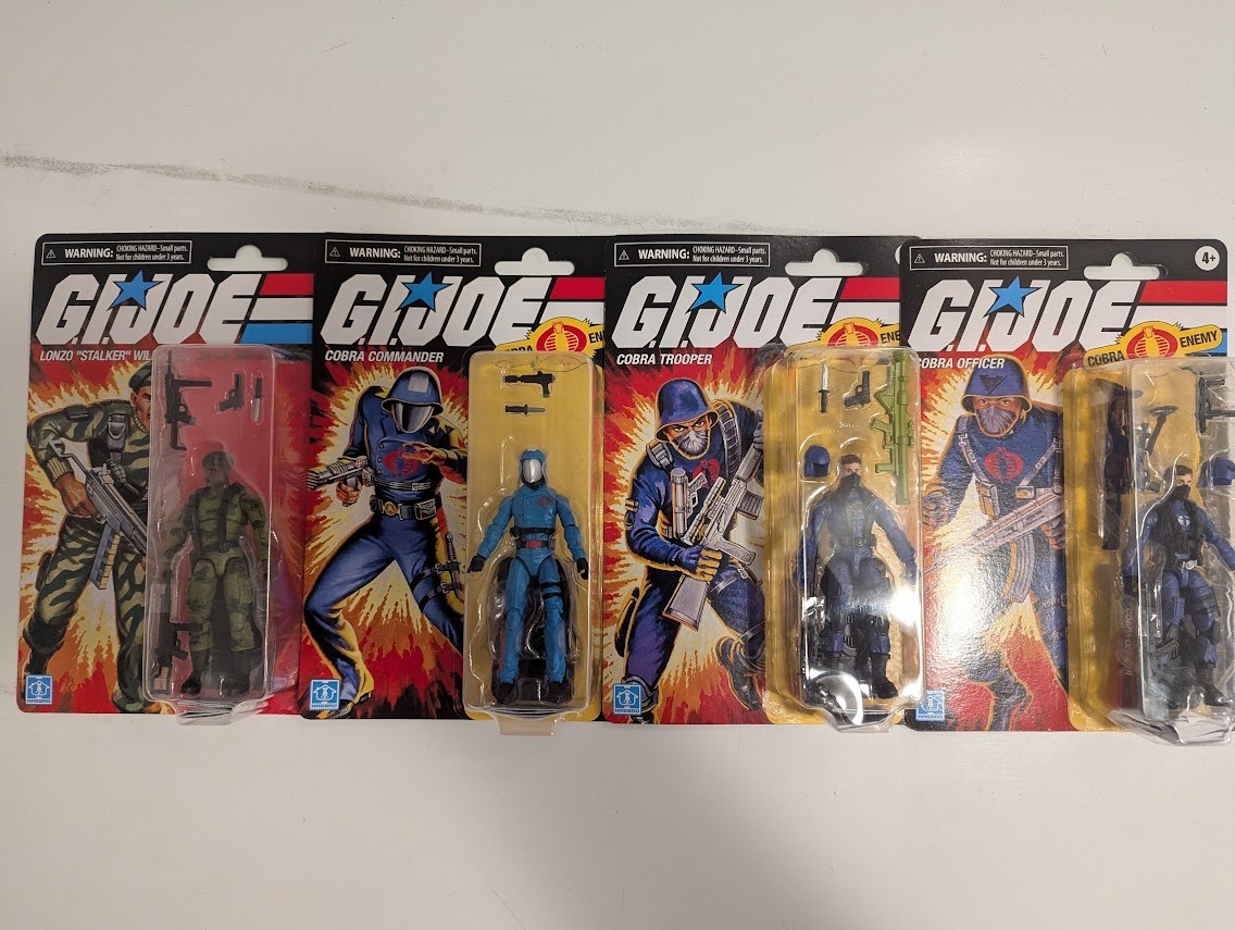 G.I. Joe Retro Cobra Commander Officer Trooper plus Stalker 3.75″ Walmart Excl