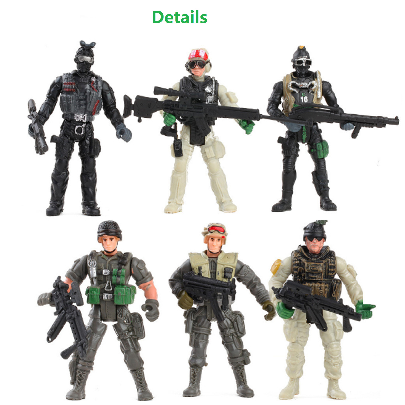 8Pcs/Set SWAT Military Army Action Figure Toys for Boys Combat Game Movable Doll