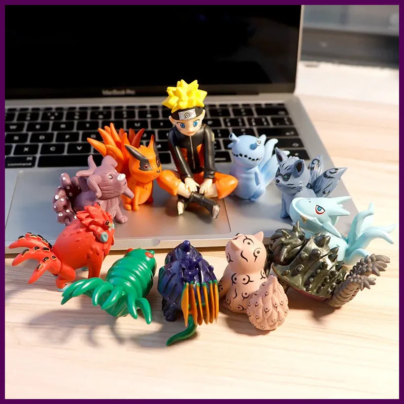 11Pcs/Set 4-8cm Tailed Beasts Shukaku Gyuki Kurama Isobu Kokuo Saiken Chomei