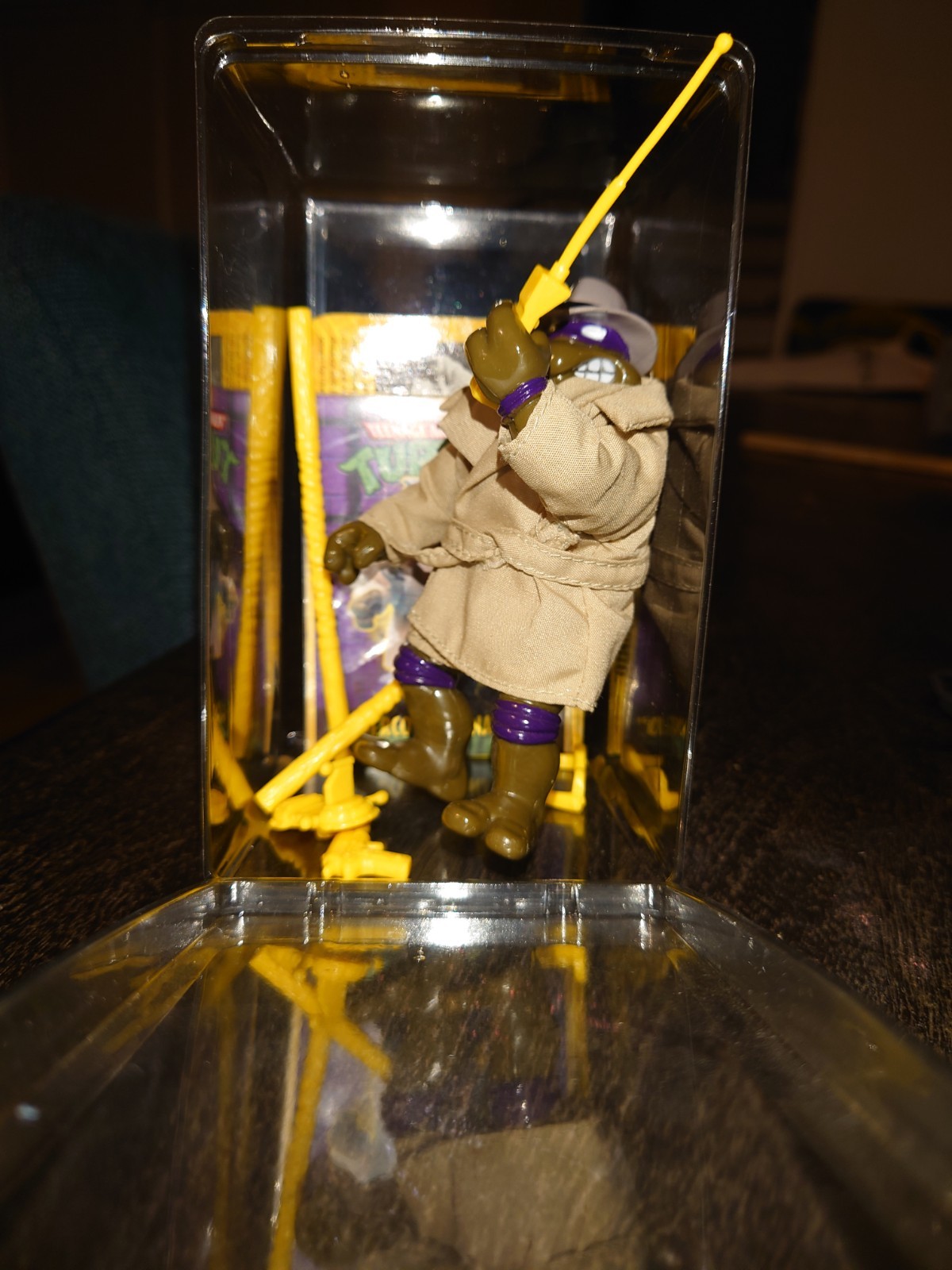 1994 Playmates TMNT Undercover Donatello Yellow accessories w/Card Complete vint