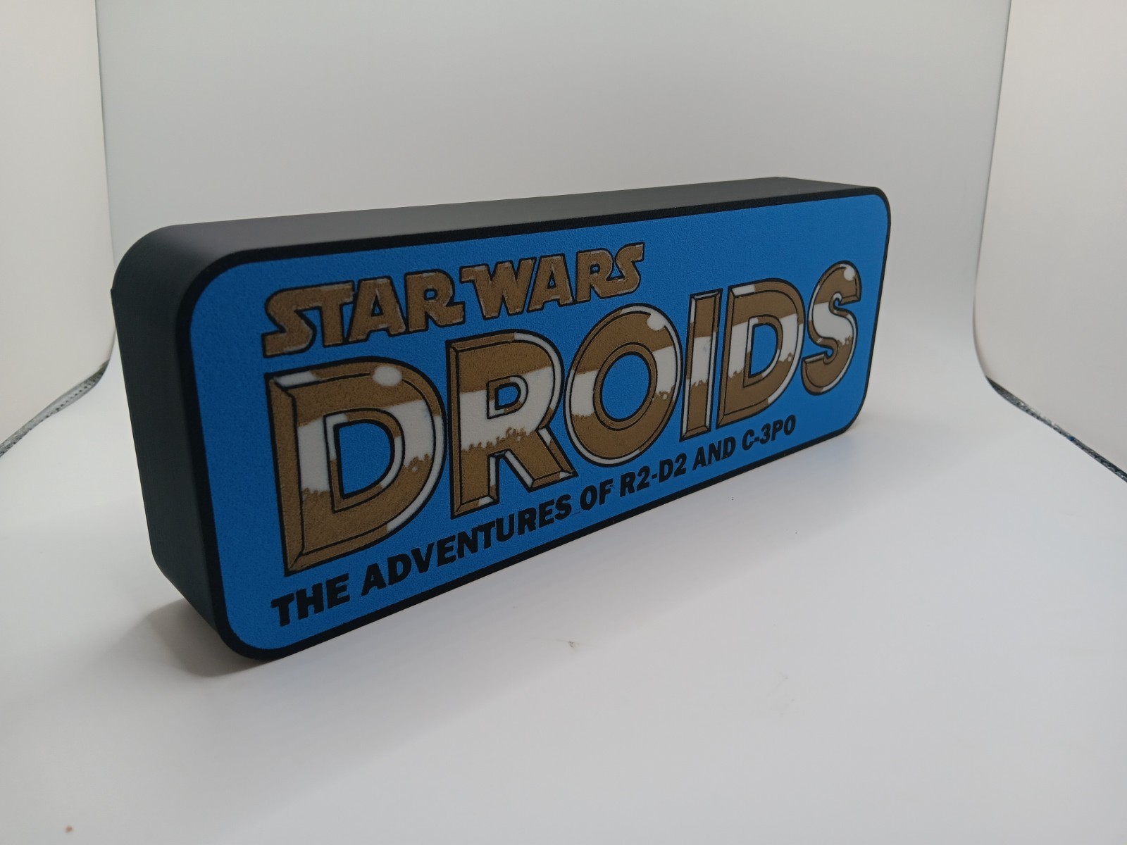 Retro Droids star wars logo lightbox sign for vintage DROIDS Star Wars display