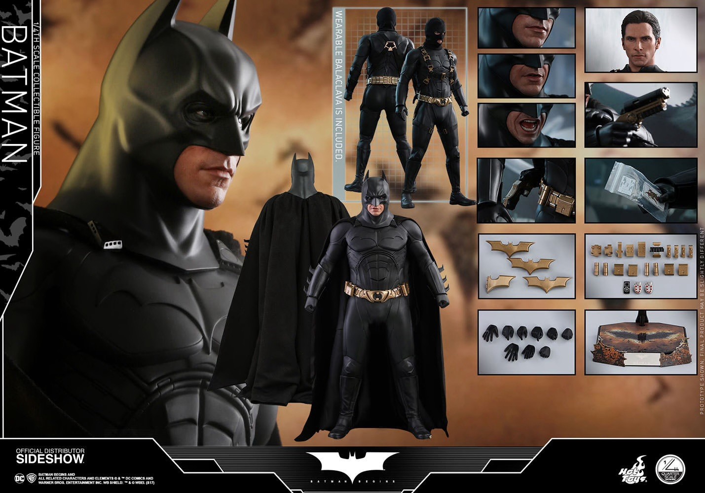 Hot Toys Batman Begins Christian Bale 1/4 Scale Figure QS009 – NEW & SEALED