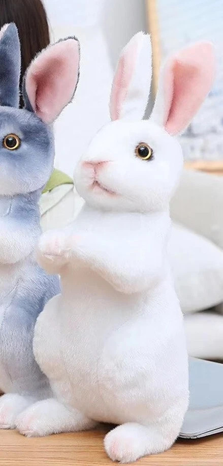 White Bunny Rabbit Plush Toy 8″ Stuffed Animal Toddler Doll Gift for Kids