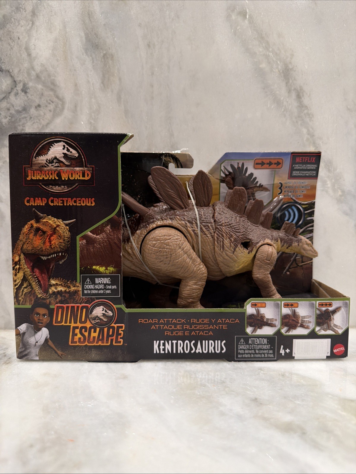 Jurassic World Camp Cretaceous Dino Escape Roar Attack Kentrosaurus Mattel NEW