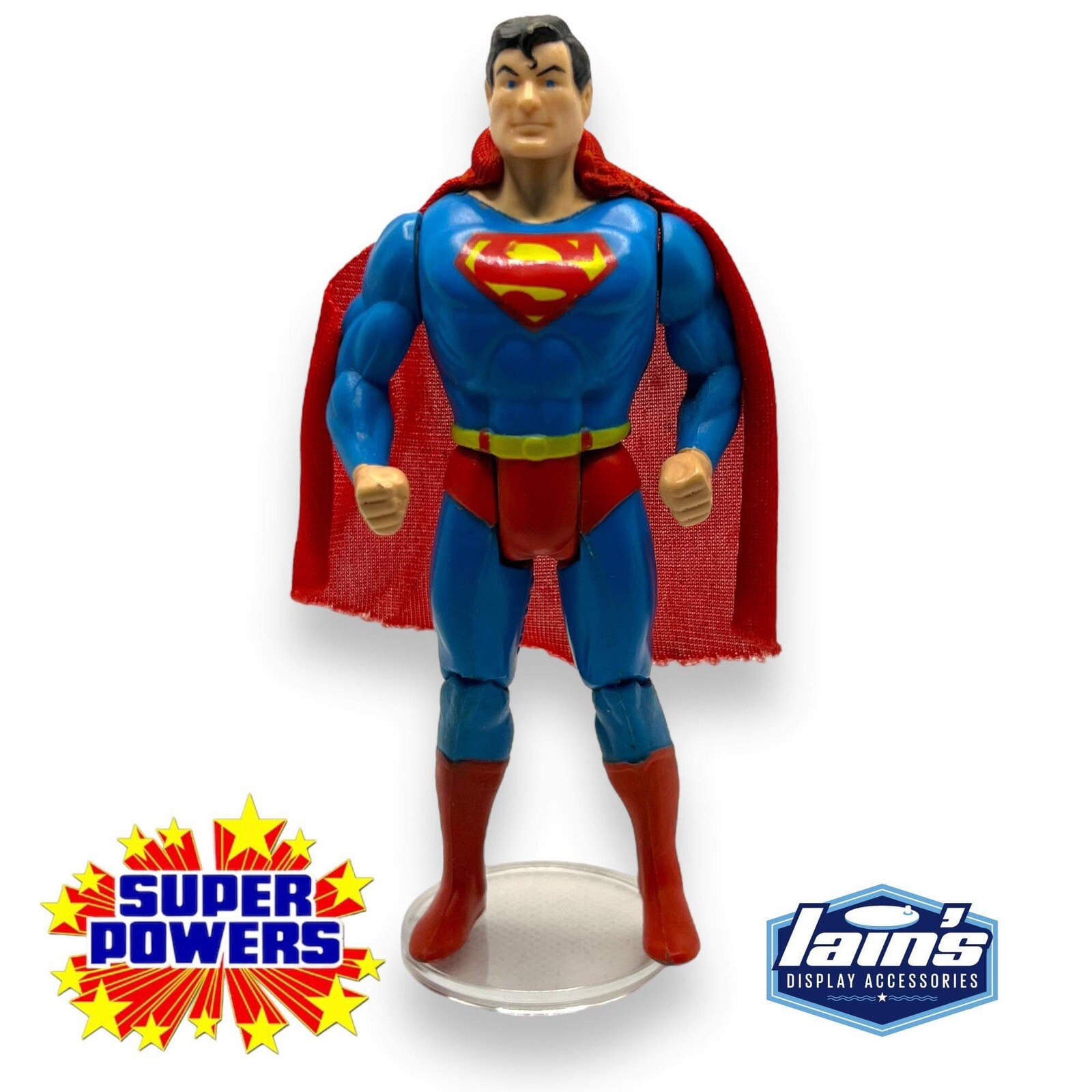 20 x Vintage Super Powers Action Figure Stands – Clear (T2c)