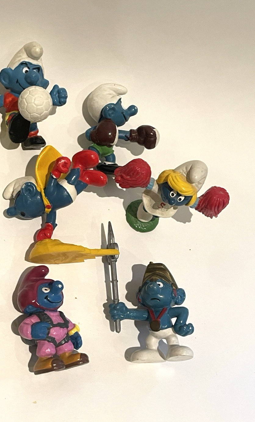 Vintage Smurf Figures Lot of 17 1970s-2000s Peyo Schleich Figurines Smurfs