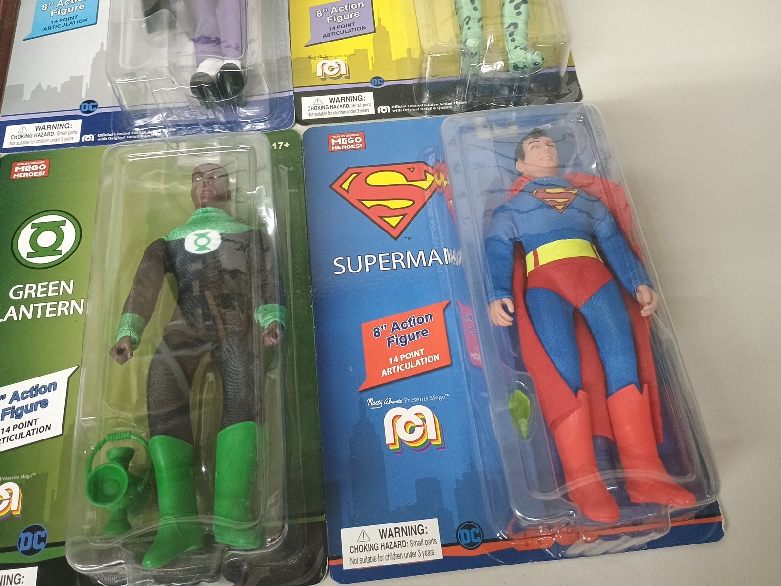 Mego Heroes DC lot of 6 Superman Flash Riddler Penguin Retro 8″ Action Figures