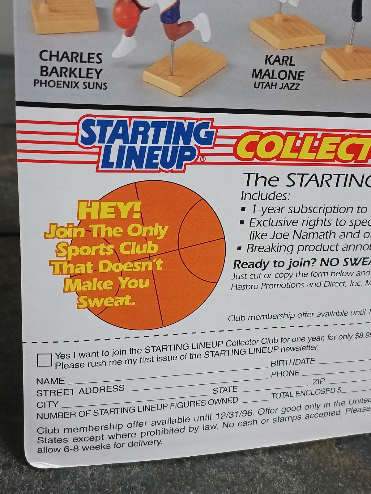 ?1995 Kenner Starting Lineup NBA ALONZO MOURNING Charlotte Hornets Figure+Card