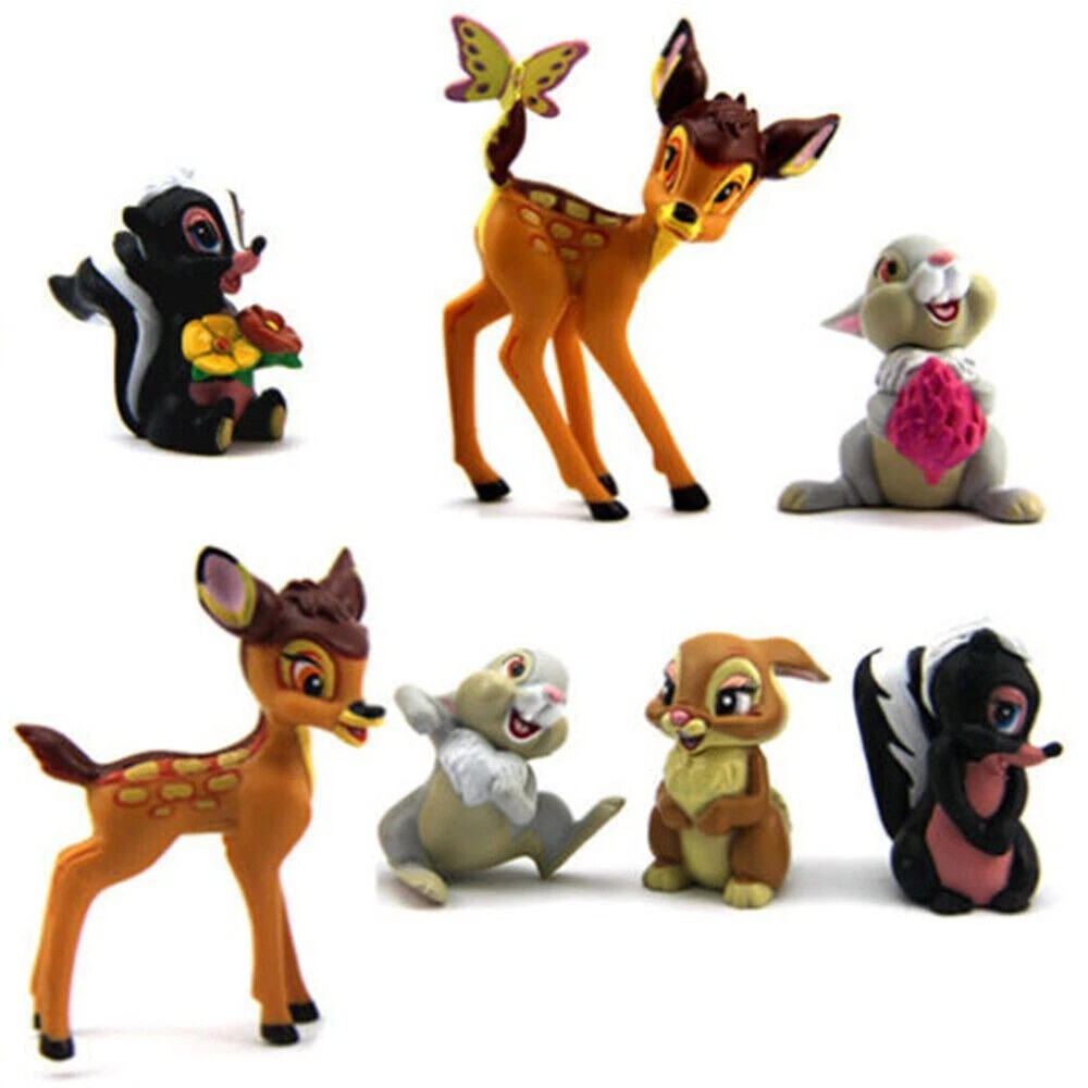 Bambi Set of 7 Different PVC Cake Toppers Mini Figures