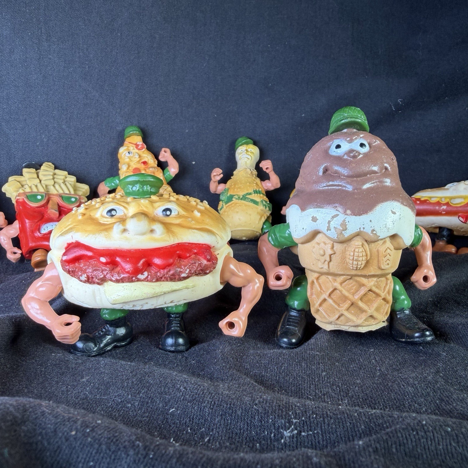 Lot Of 8 Food Fighters 1988 Mattel Action Figures – Read and See Photos